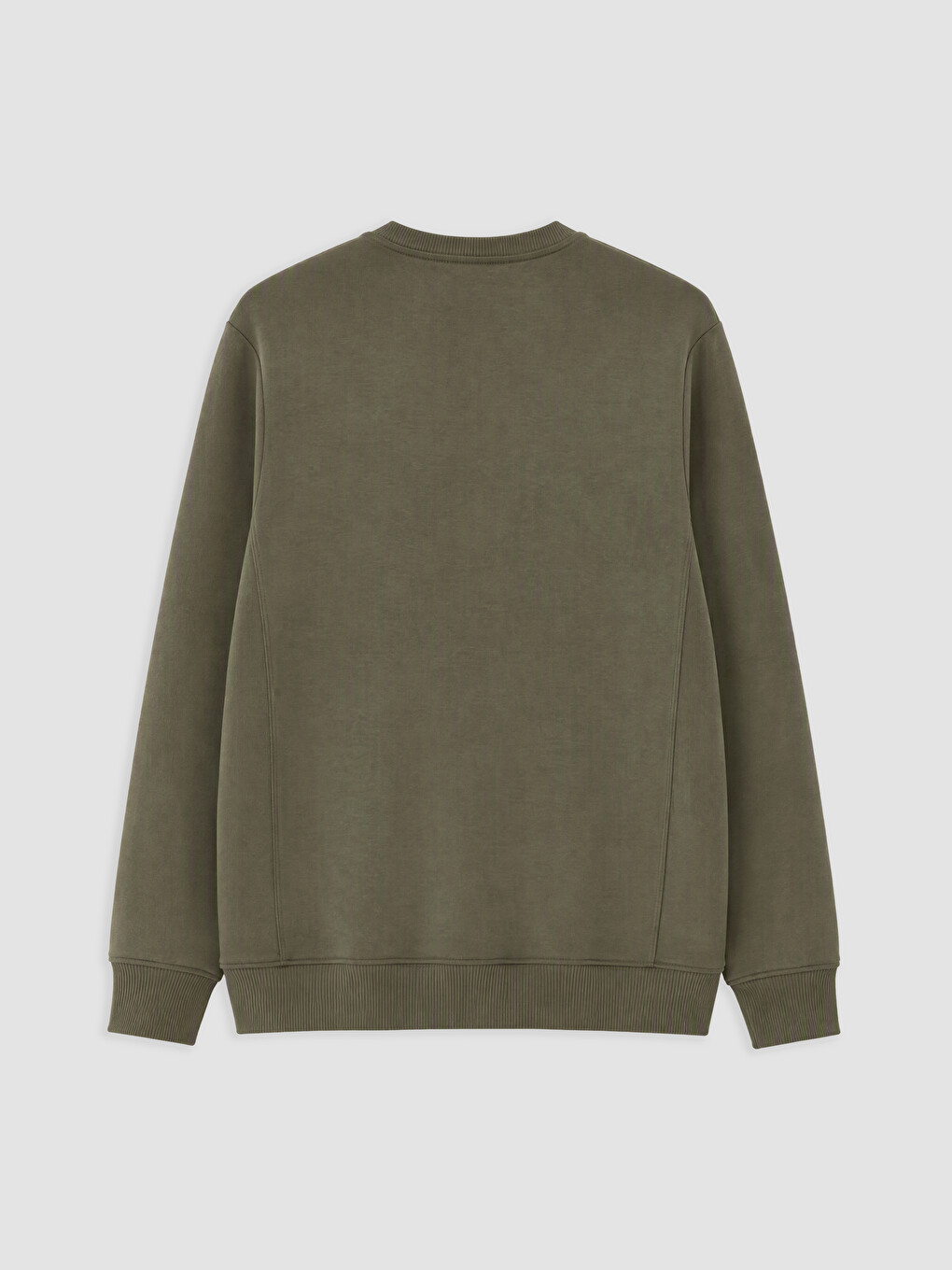 Haki Bisiklet Yaka Erkek Sweatshirt-1