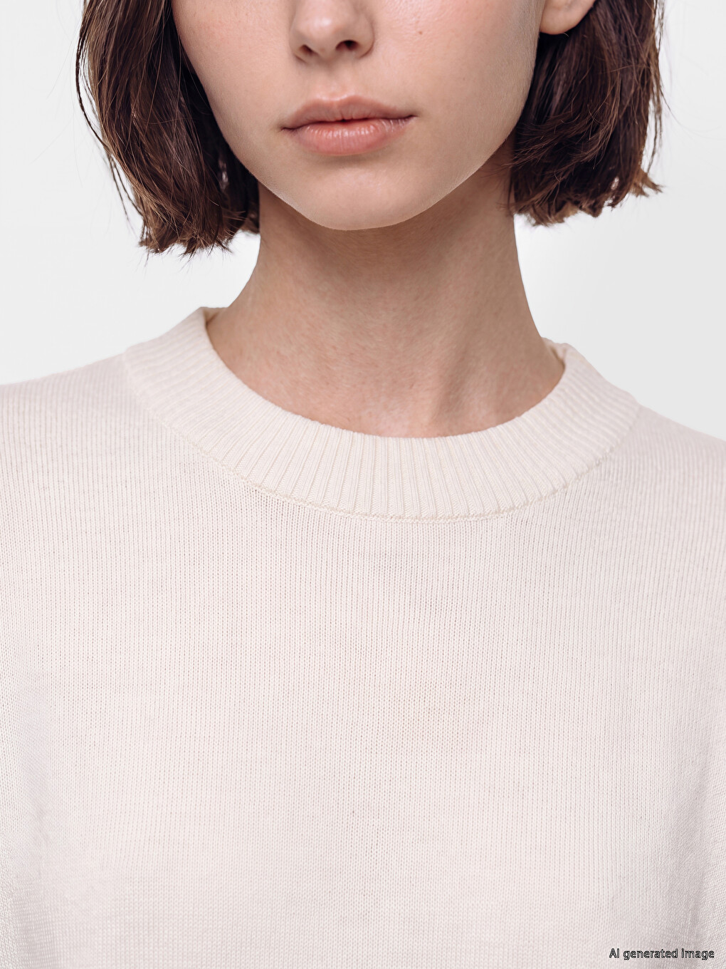 Crew Neck Lace Detailed Women's Knitwear Tunic-2