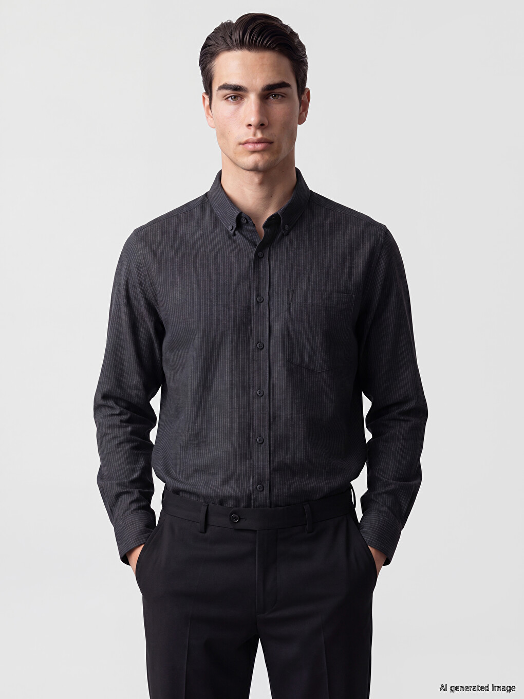 Regular Fit Striped Oxford Men's Shirt