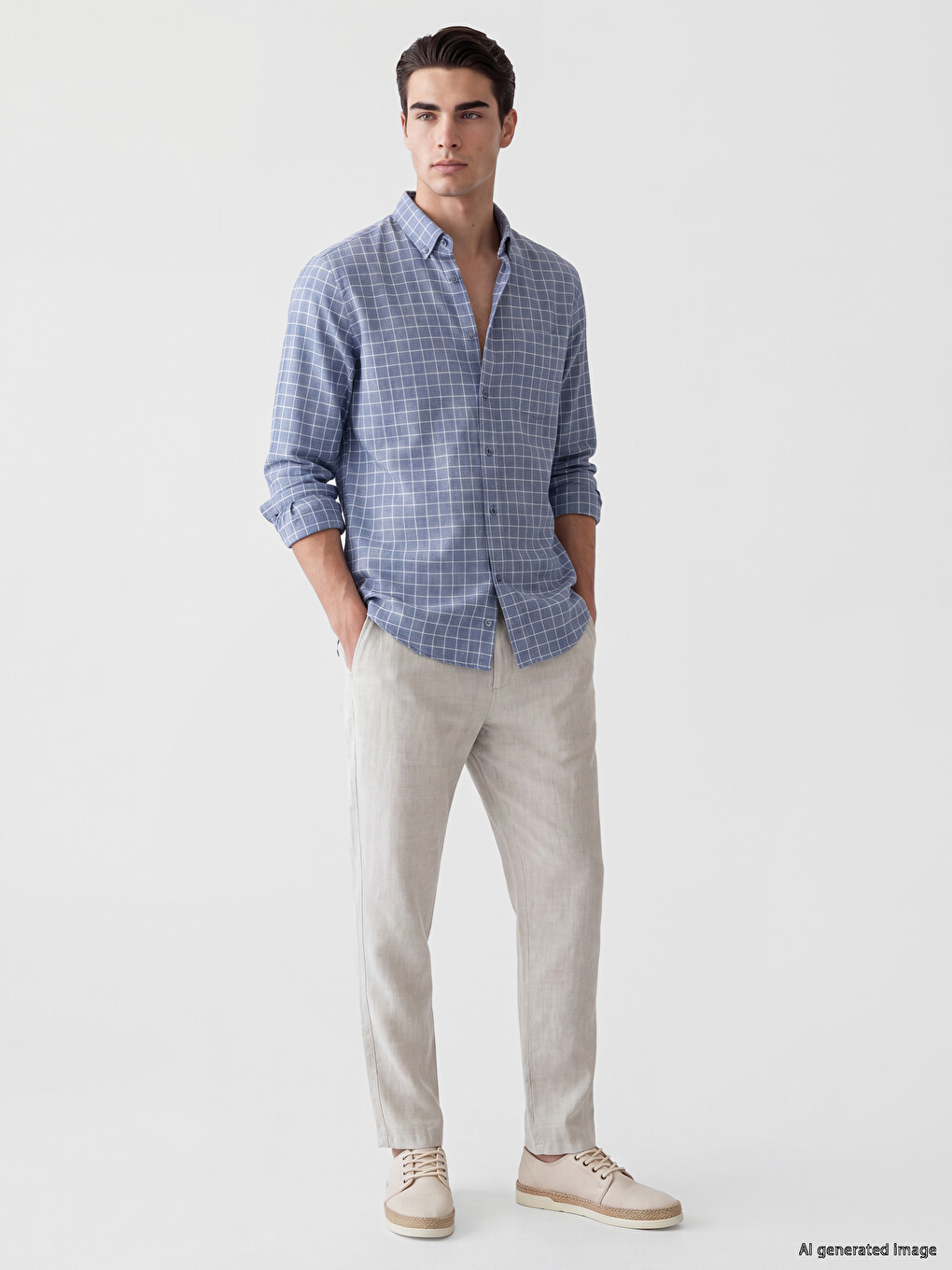 Regular Fit Plaid Oxford Men's Shirt-1
