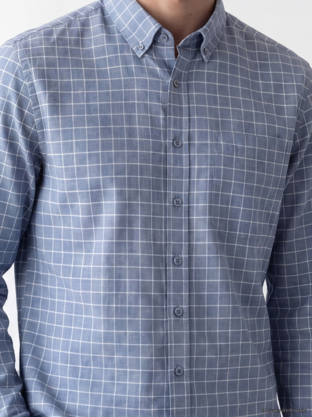 Regular Fit Plaid Oxford Men's Shirt-2