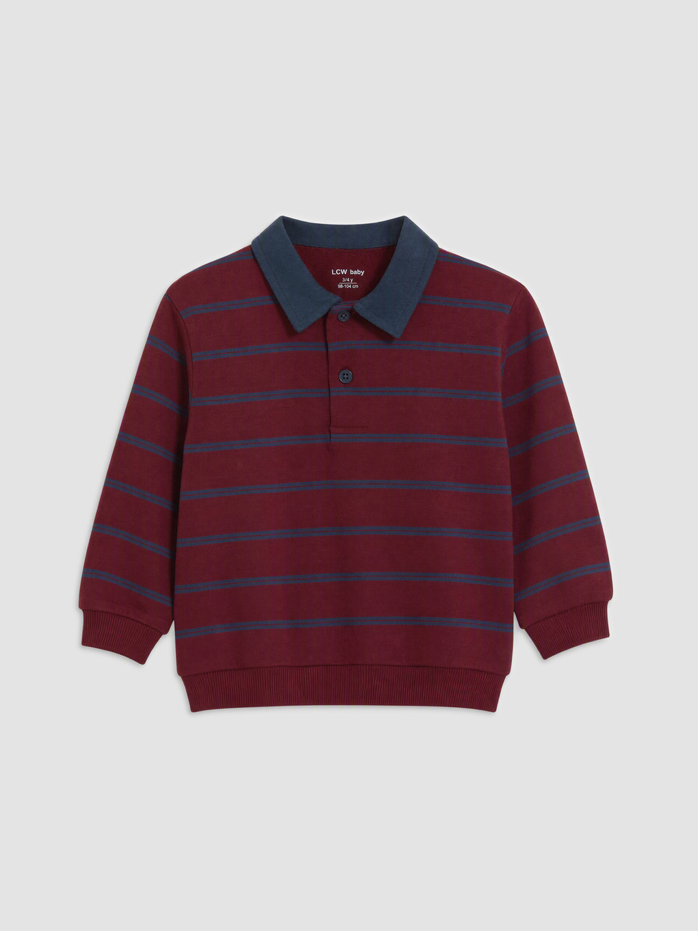 Lacivert Çizgili Erkek Bebek Sweatshirt-1