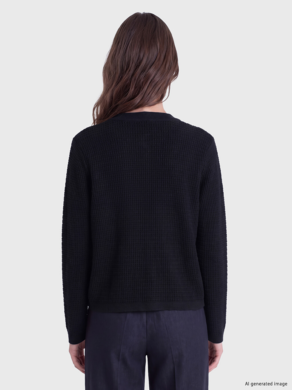 Crew Neck Women's Knitwear Cardigan-3