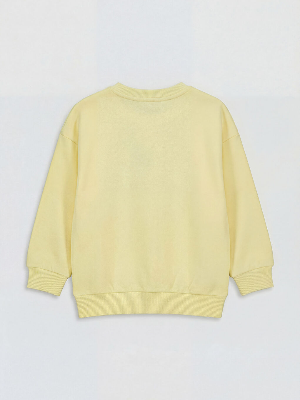 Sarı Bisiklet Yaka Nakışlı Kız Çocuk Sweatshirt-1