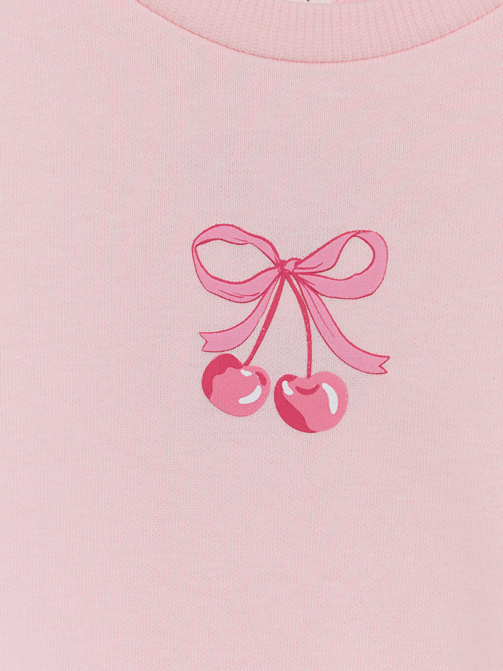 Pembe Bisiklet Yaka Baskılı Kız Çocuk Sweatshirt-2