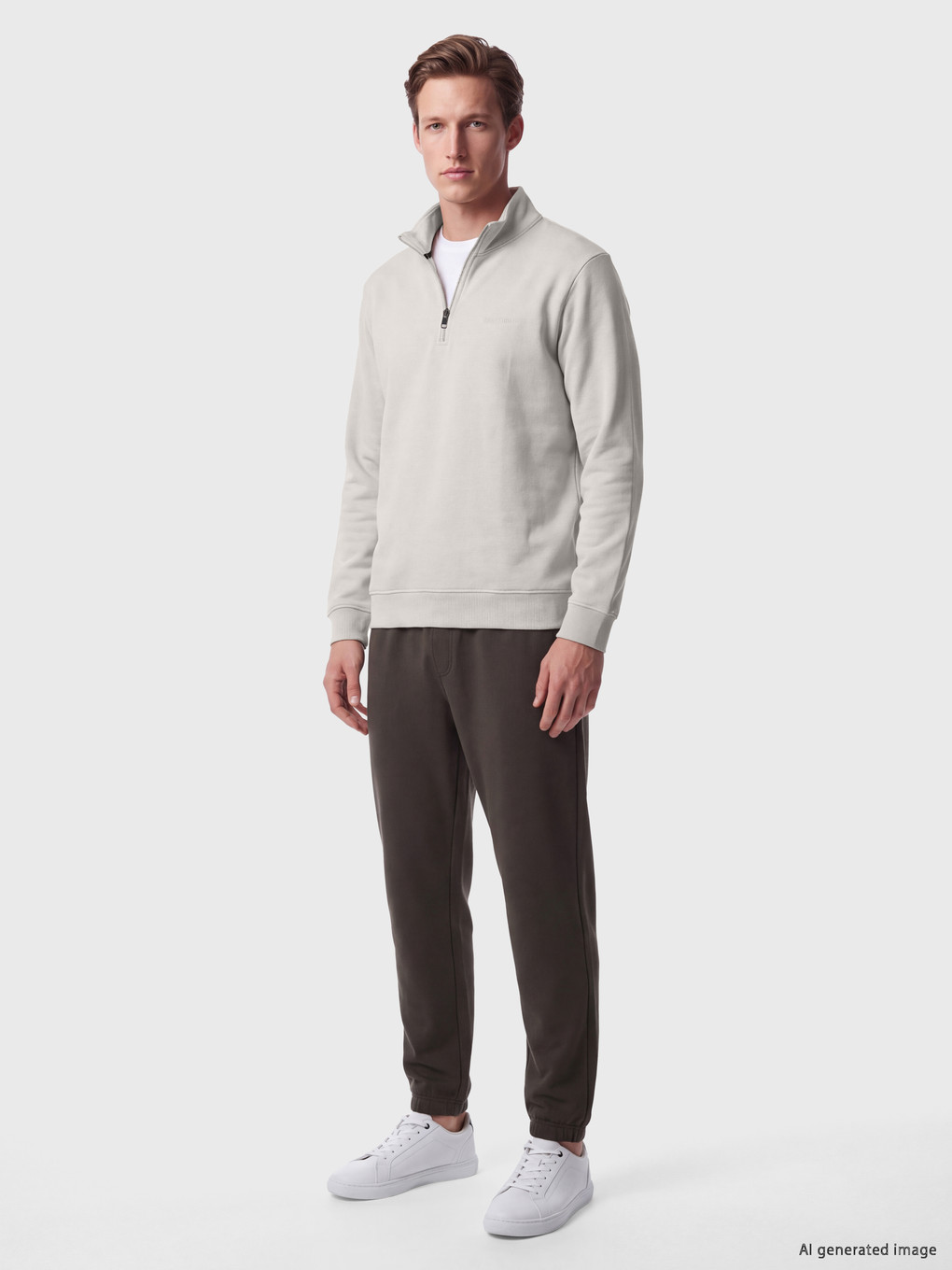 Man Beige Sweatshirt-1