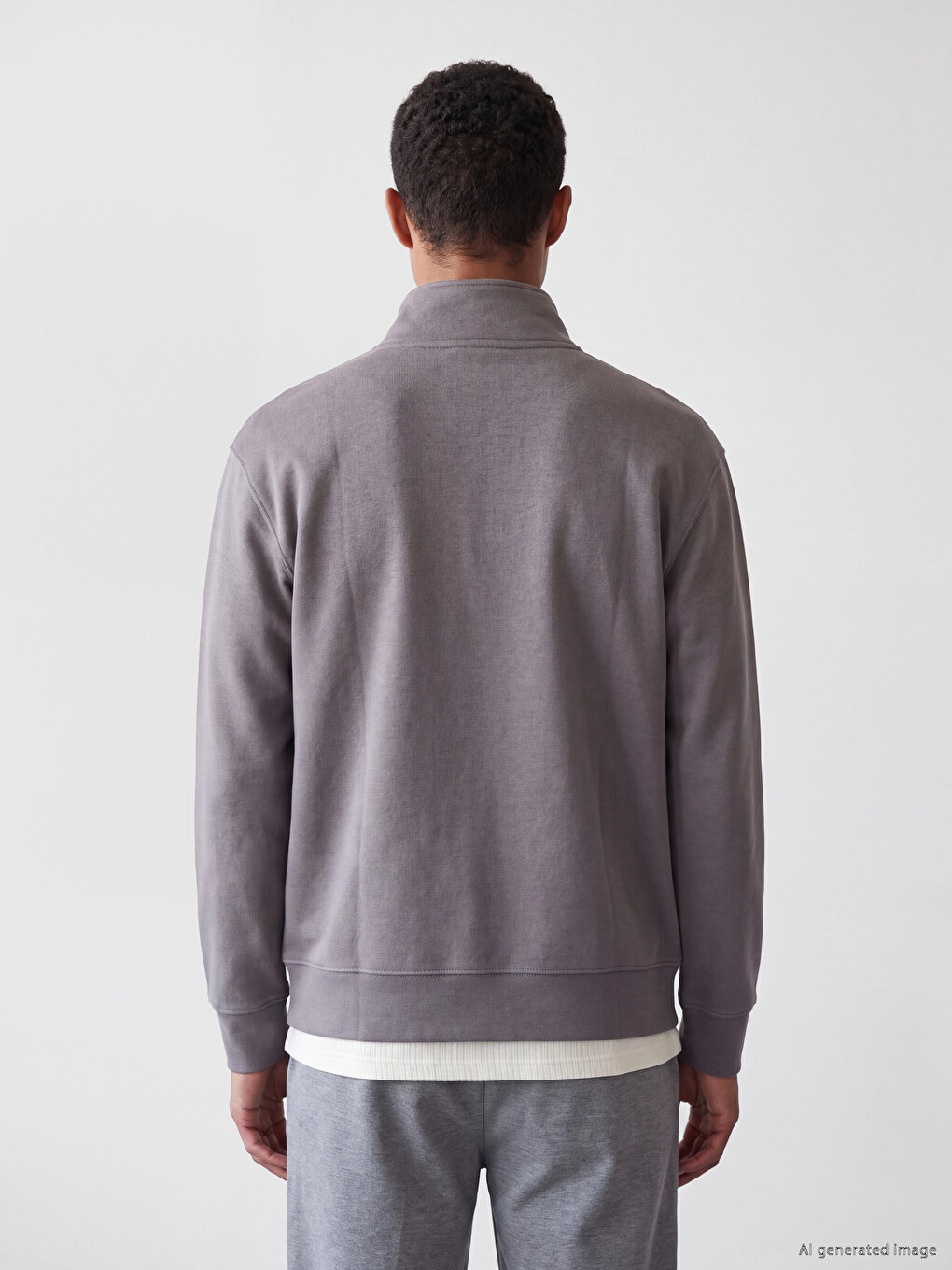 Mock Neck Men's Thick Sweatshirt-2