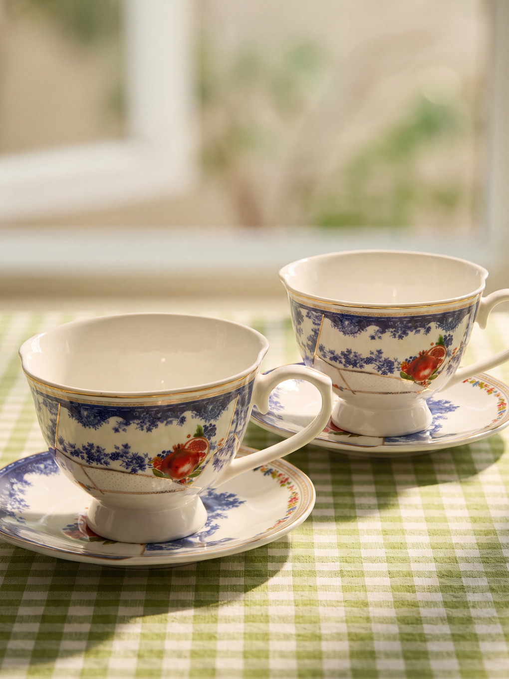 2 Person Patterned Coffee Cup Set