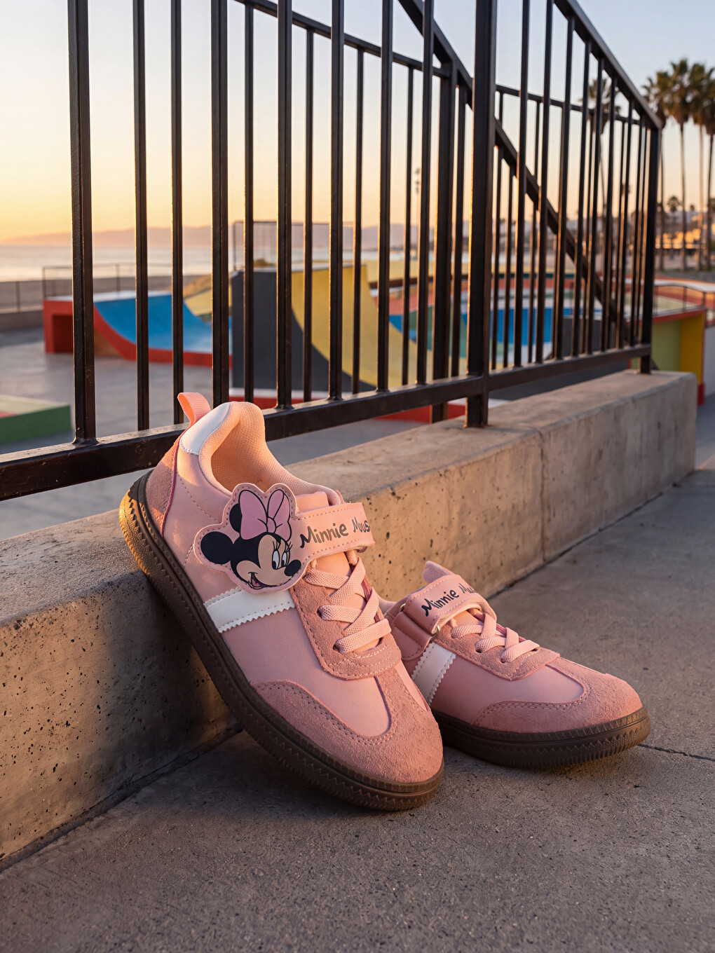 Pembe Minnie Mouse Baskılı Kız Çocuk Sneaker