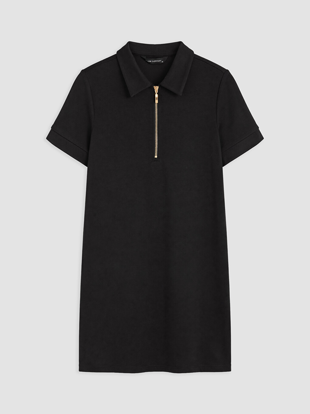 Siyah Polo Yaka Soft Touch Elbise