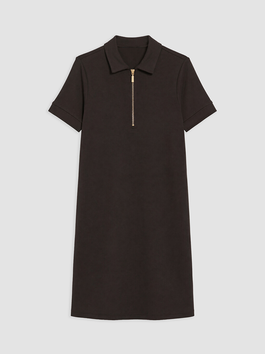 Kahverengi Polo Yaka Soft Touch Elbise