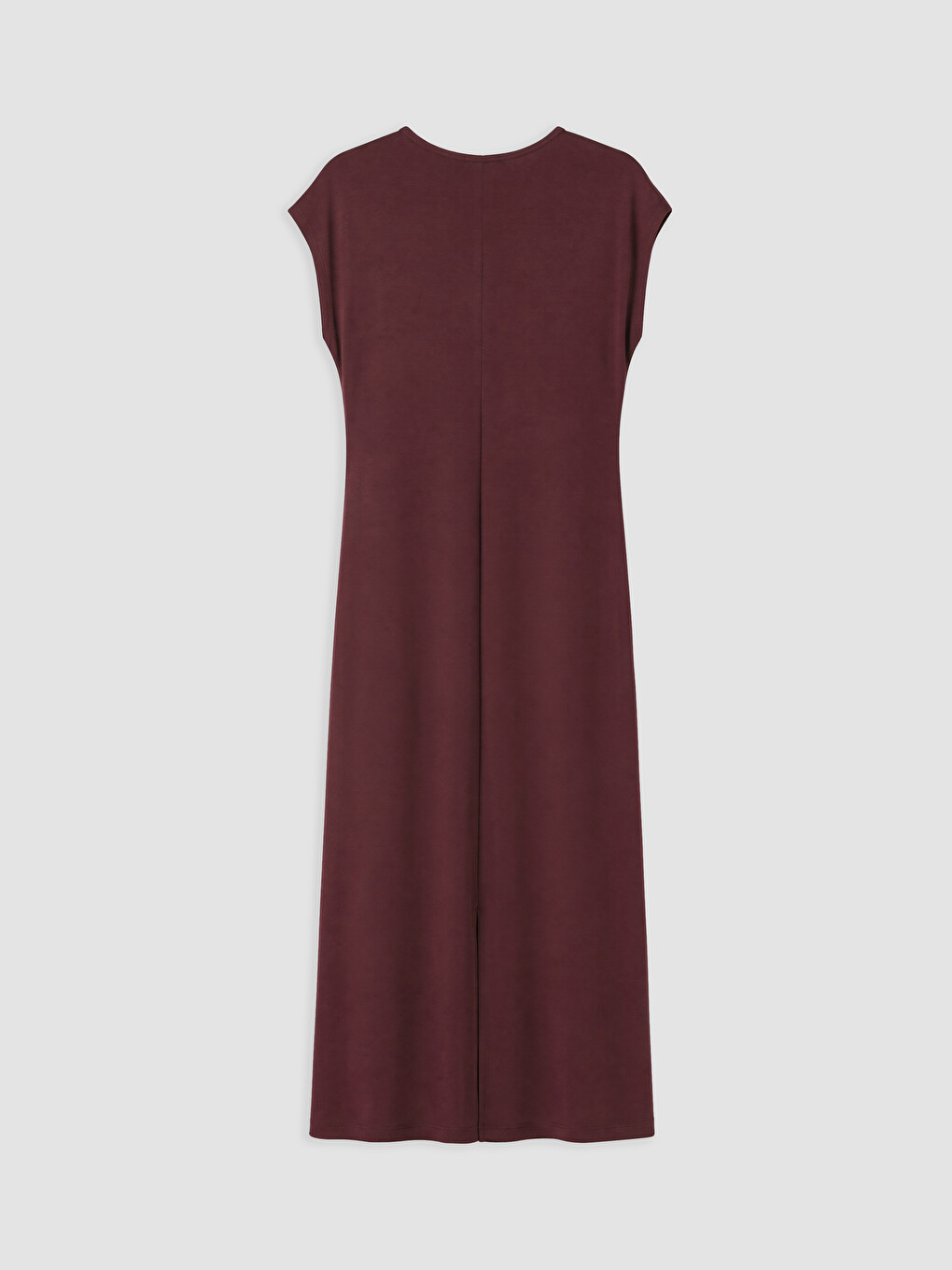 Bordo Büzgülü Modal Karışımlı Elbise-1
