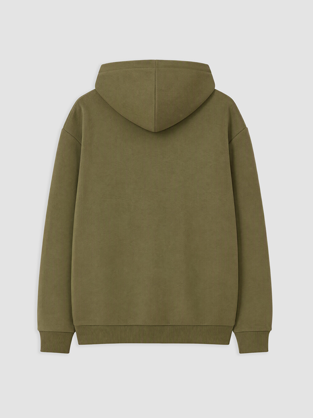 Haki Erkek Kalın Hoodie-1