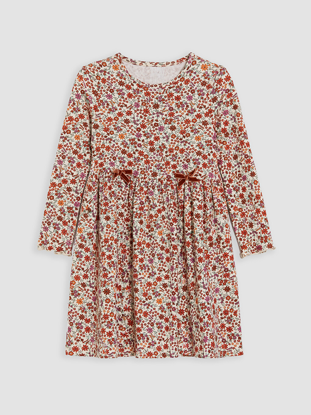 Crew Neck Floral Girls' Dress