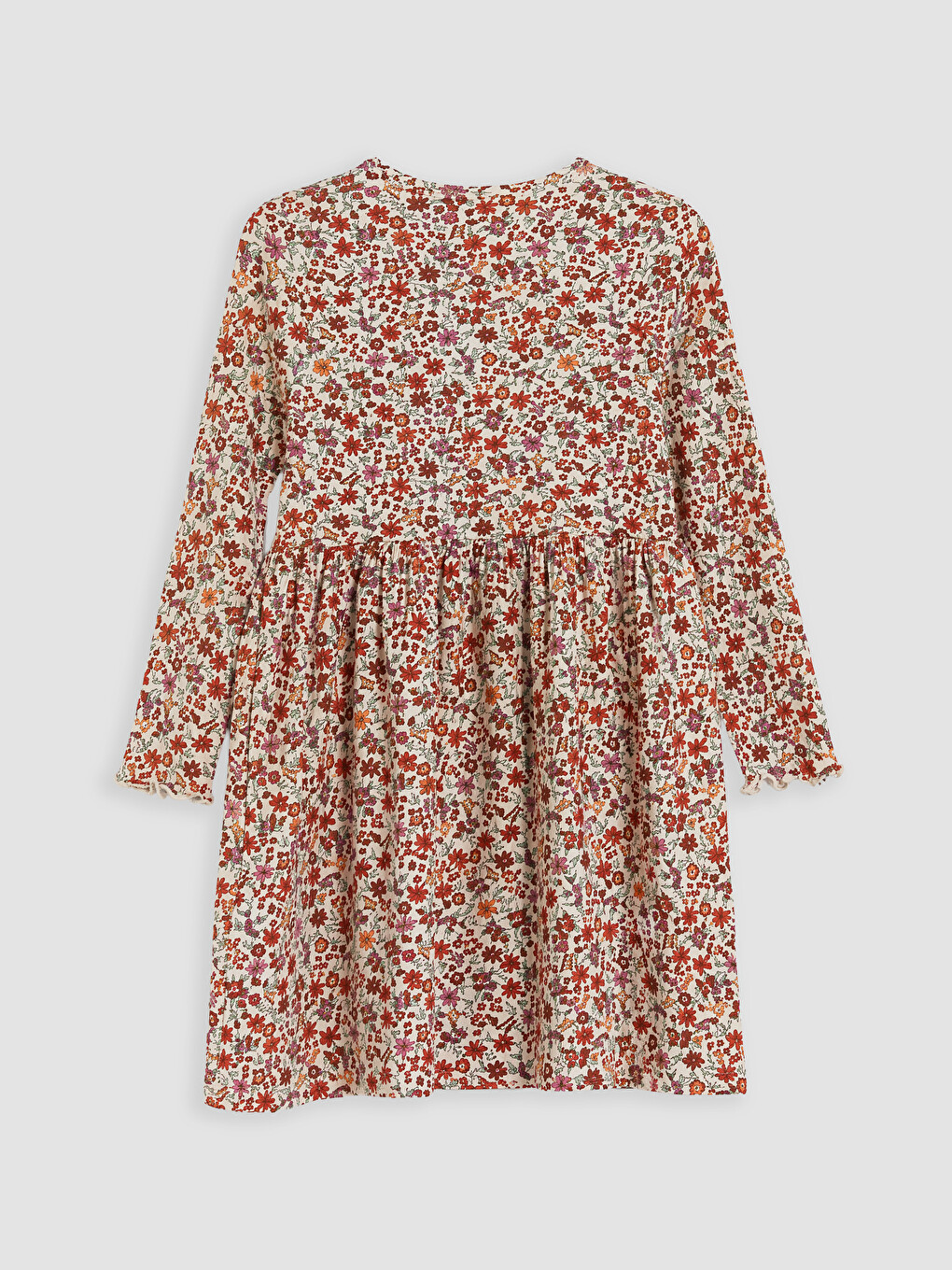 Crew Neck Floral Girls' Dress-2