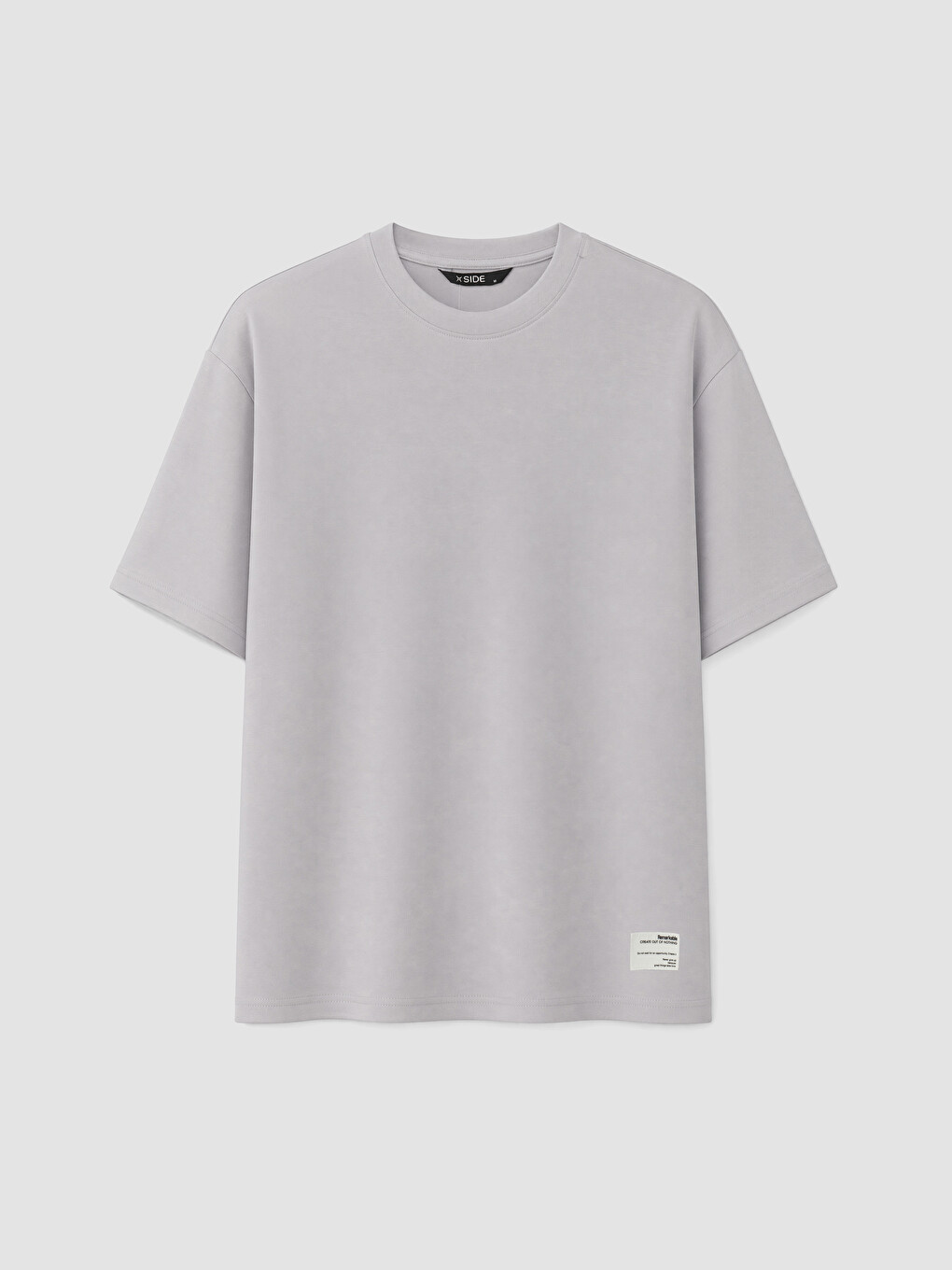 Gri Loose Fit Soft Touch Erkek Tişört-4
