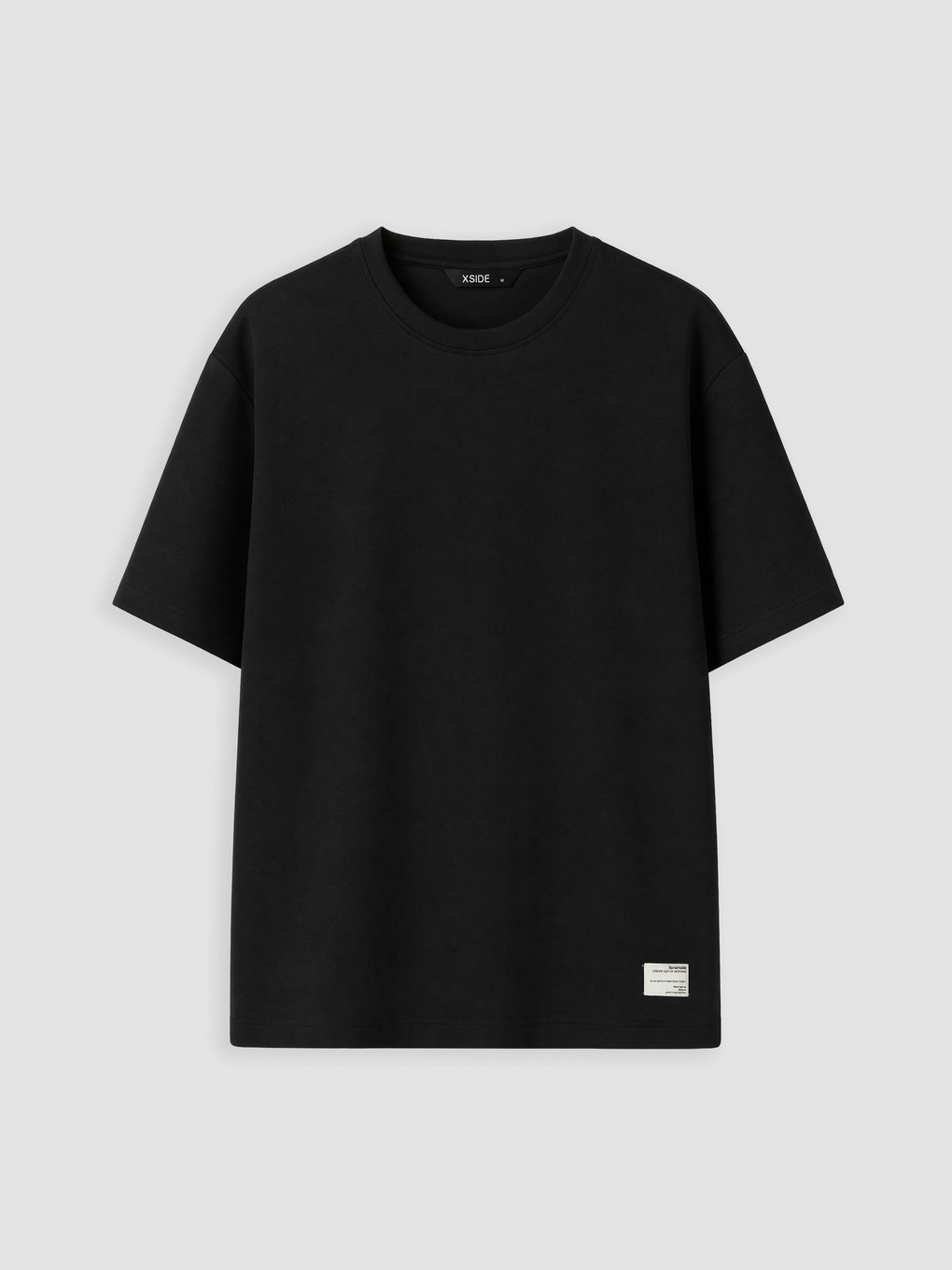 Siyah Loose Fit Soft Touch Erkek Tişört-4