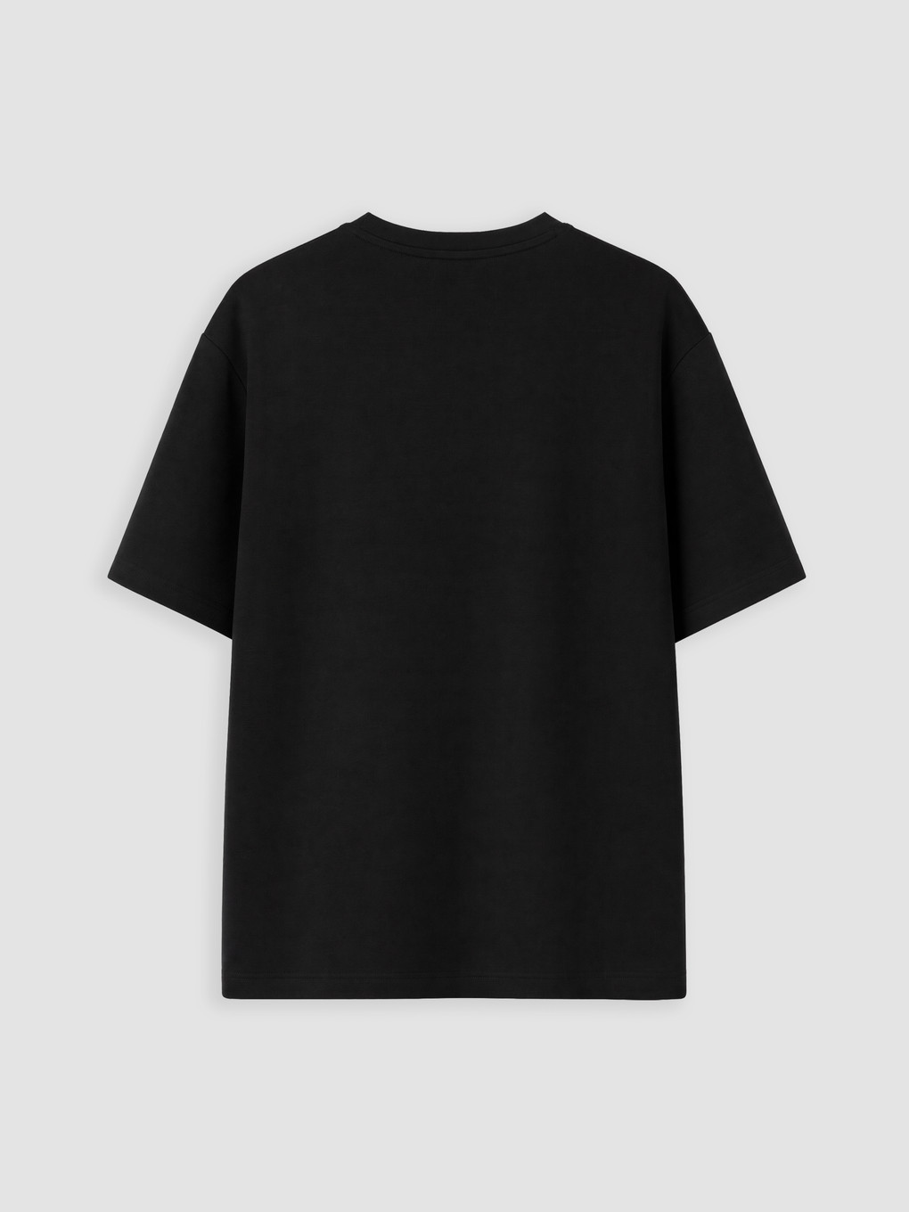Siyah Loose Fit Soft Touch Erkek Tişört-6