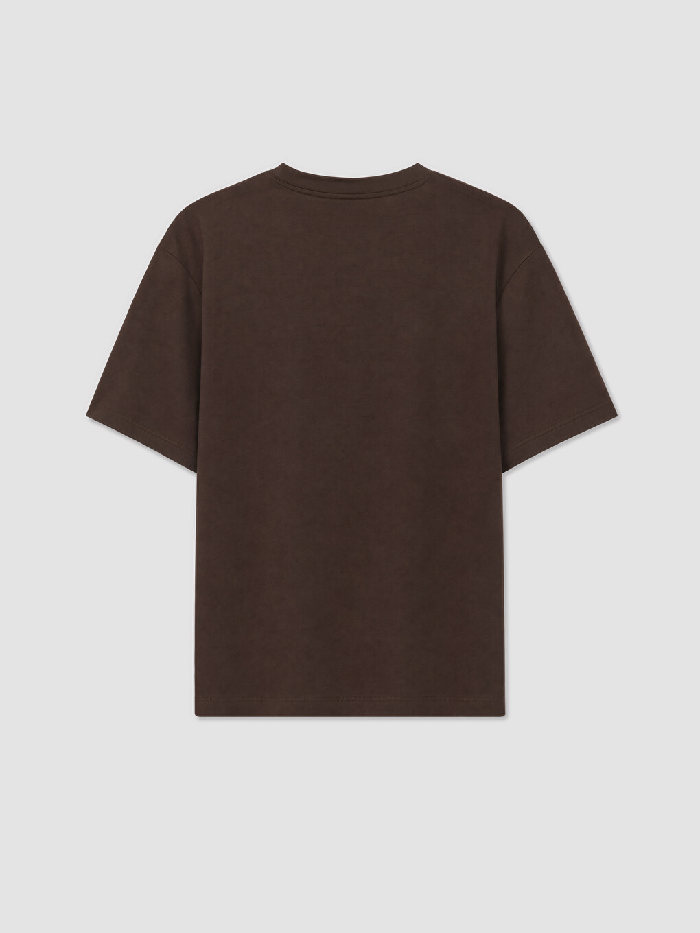 Kahverengi Loose Fit Soft Touch Erkek Tişört-1