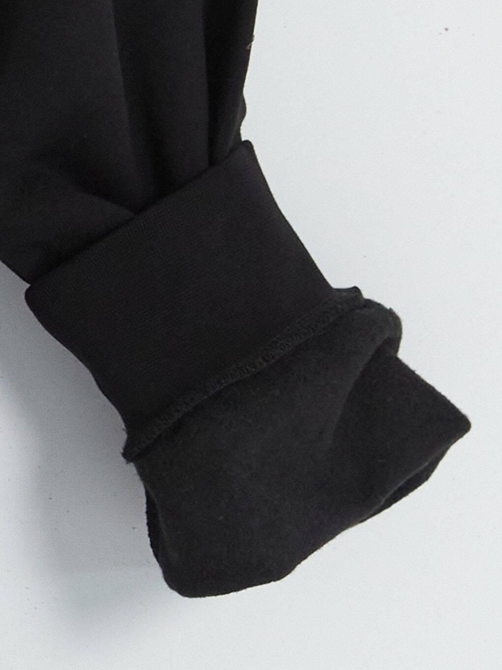 Siyah Dik Yaka Renk Bloklu Erkek Sweatshirt-3