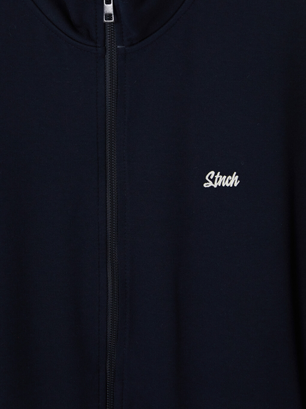 Lacivert Regular Fit Dik Yaka Erkek Fermuarlı Sweatshirt-1