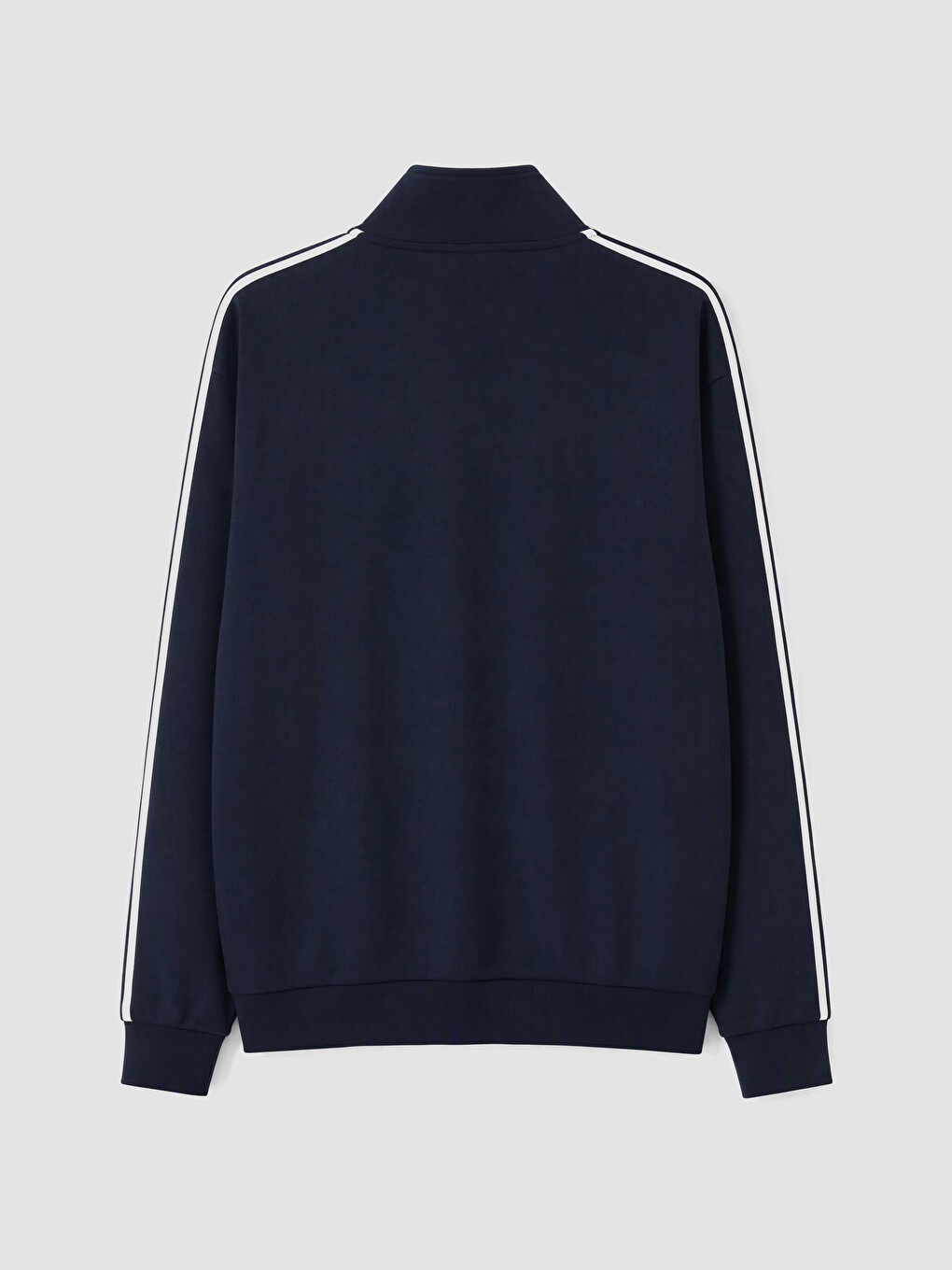 Lacivert Regular Fit Dik Yaka Erkek Fermuarlı Sweatshirt-2