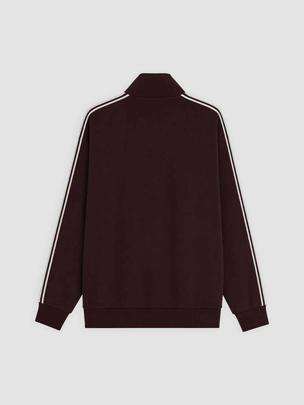 Bordo Regular Fit Dik Yaka Erkek Fermuarlı Sweatshirt-1