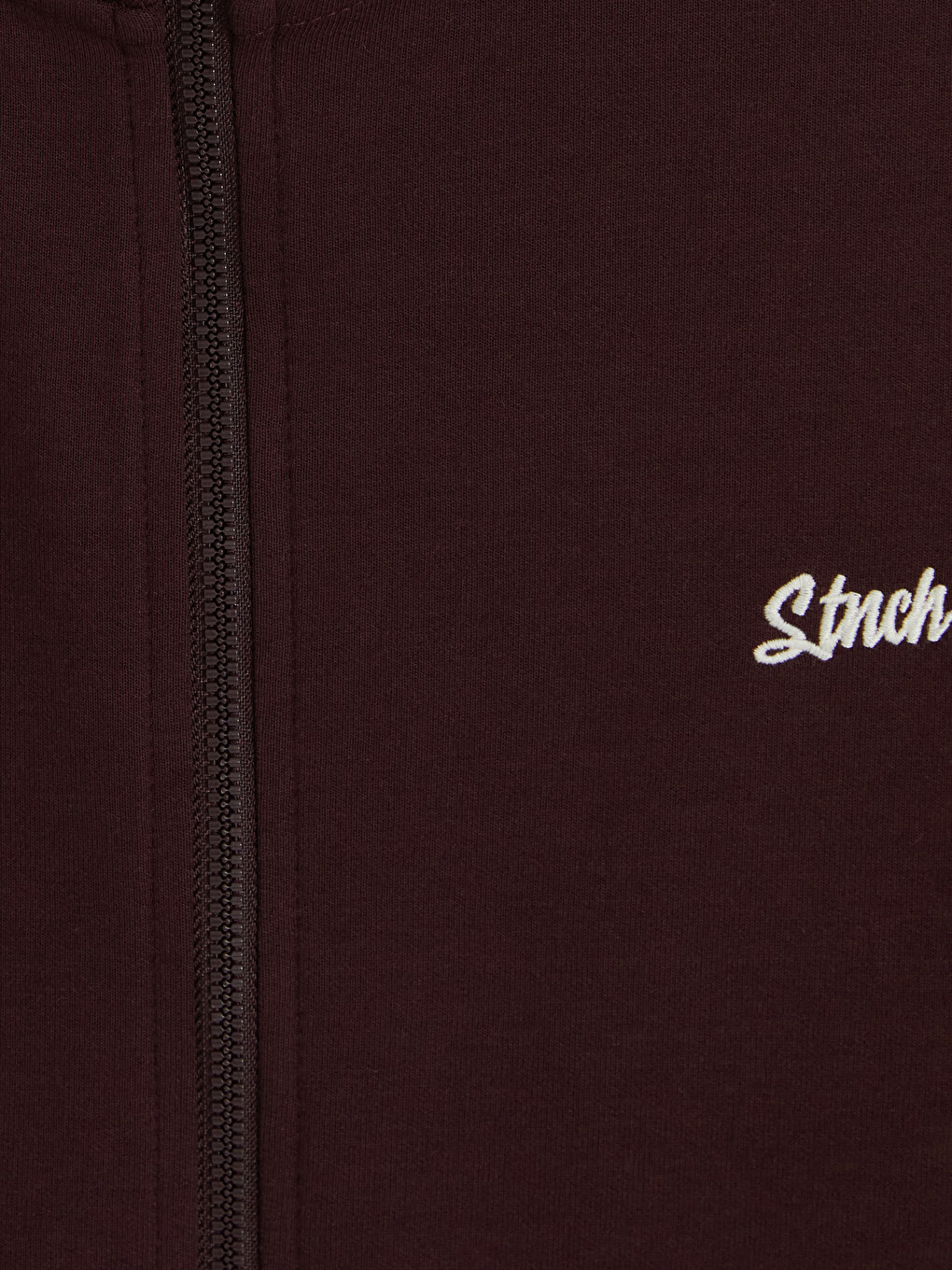 Bordo Regular Fit Dik Yaka Erkek Fermuarlı Sweatshirt-2