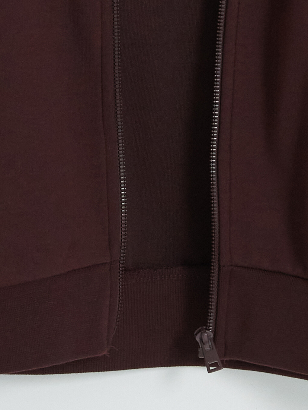 Bordo Regular Fit Dik Yaka Erkek Fermuarlı Sweatshirt-3