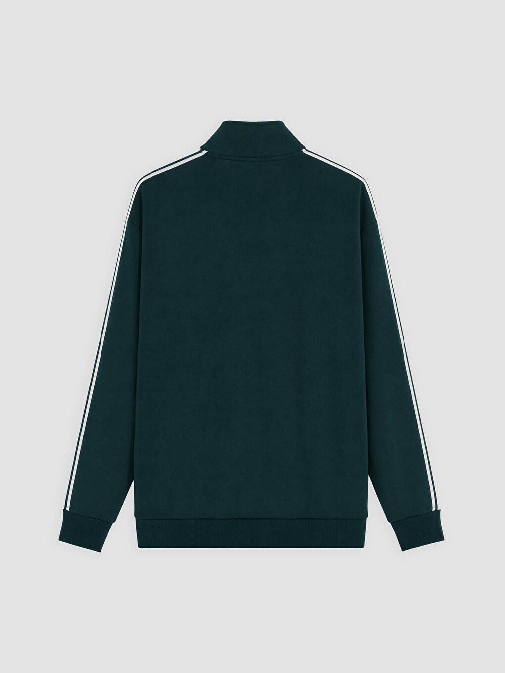 Yeşil Regular Fit Dik Yaka Erkek Fermuarlı Sweatshirt-1