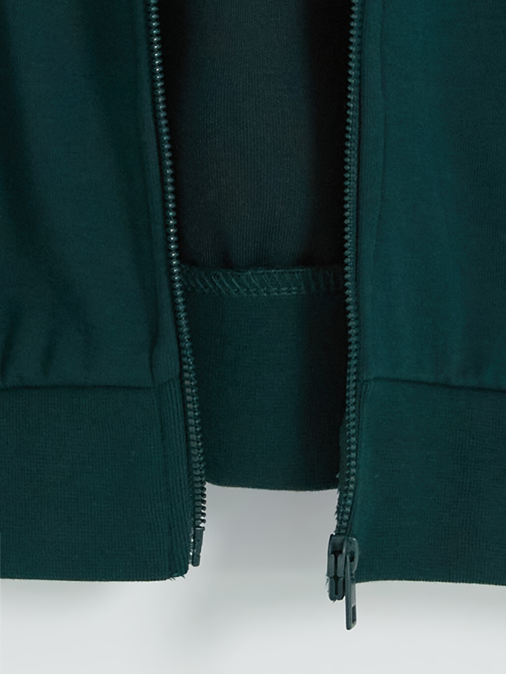 Yeşil Regular Fit Dik Yaka Erkek Fermuarlı Sweatshirt-3