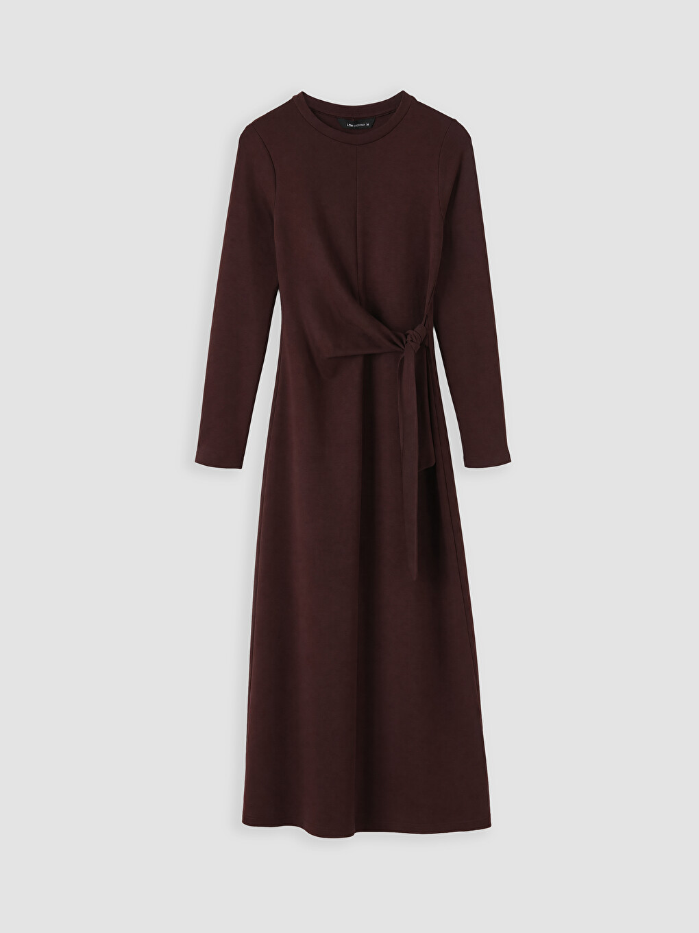 Bordo Soft Touch Beli Bağlamalı Elbise