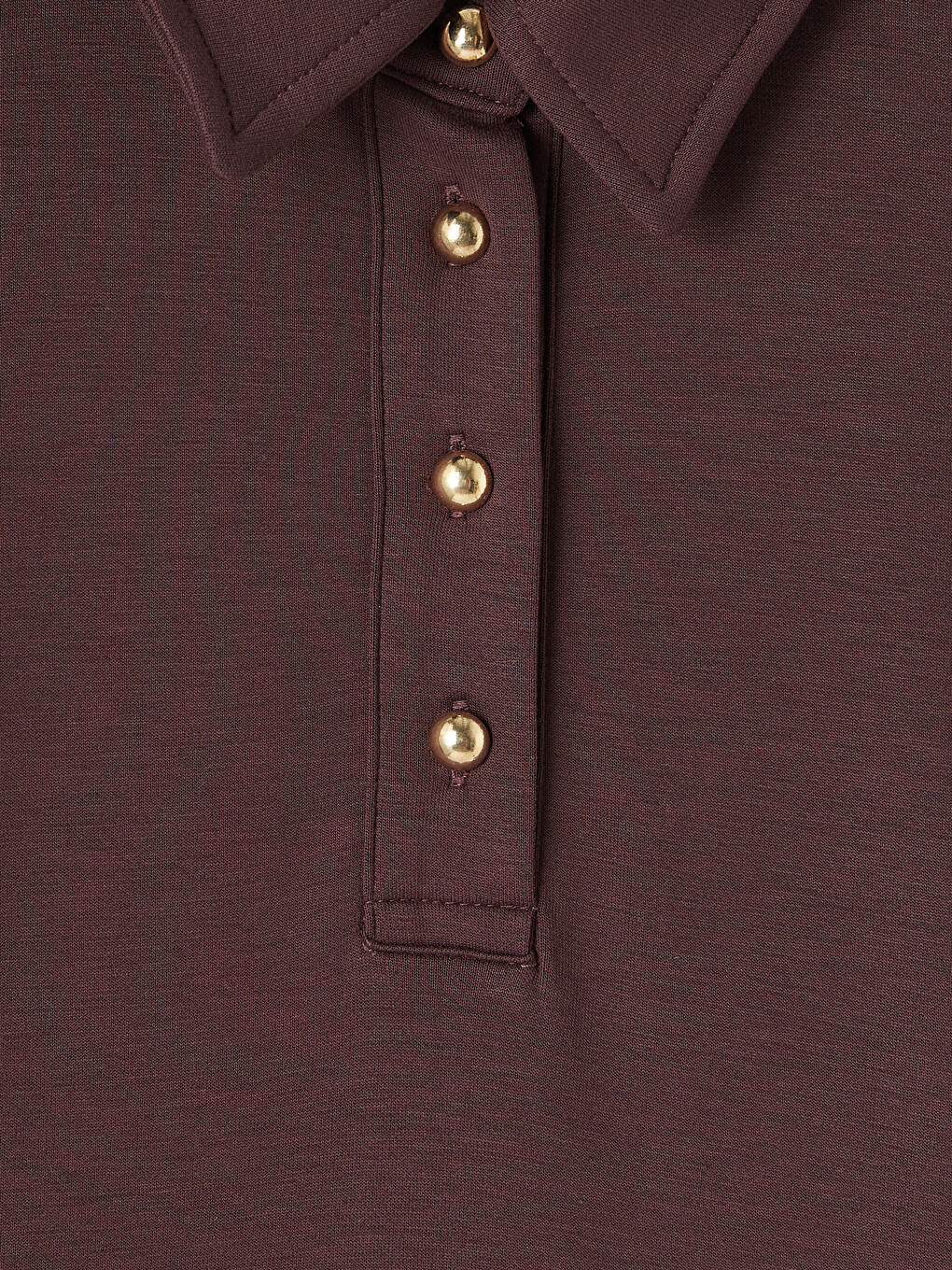 Bordo Polo Yaka Belden Oturtmalı Elbise-1