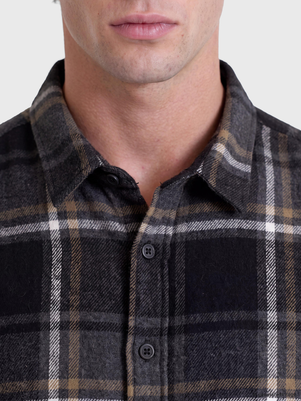 Man Anthracite Flannel Shirt-2