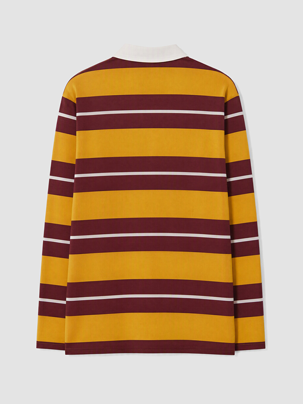 Sarı Polo Yaka Çizgili Erkek Sweatshirt-6