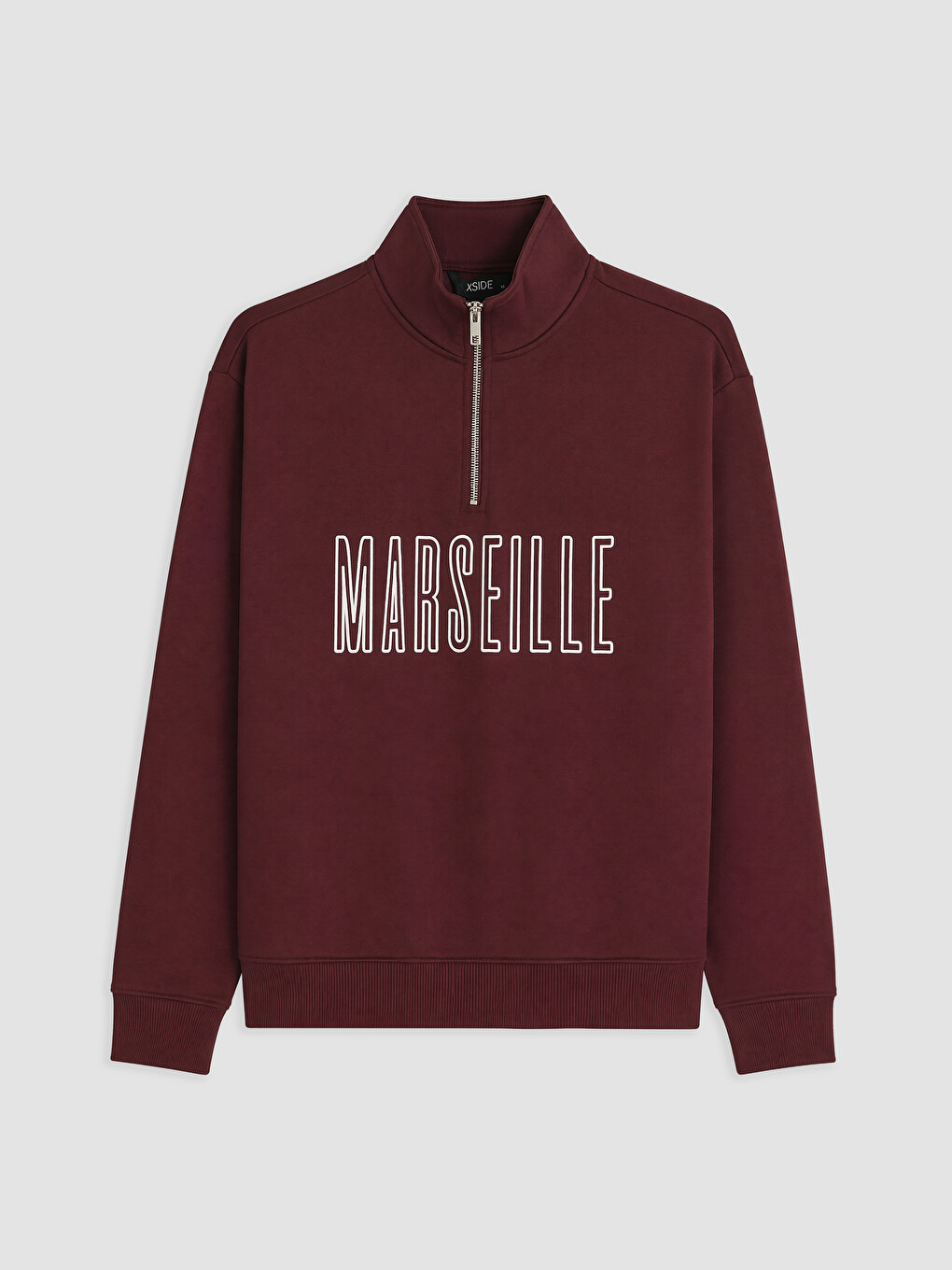 Mock Neck Marseille Printed Men's Thick Sweatshirt-4