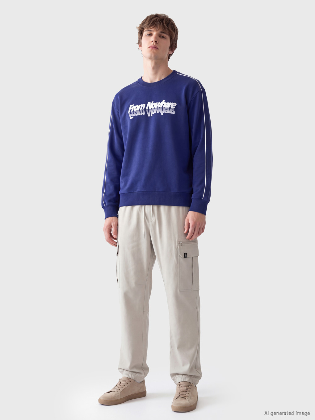 Crew Neck Printed Sweatshirt-1