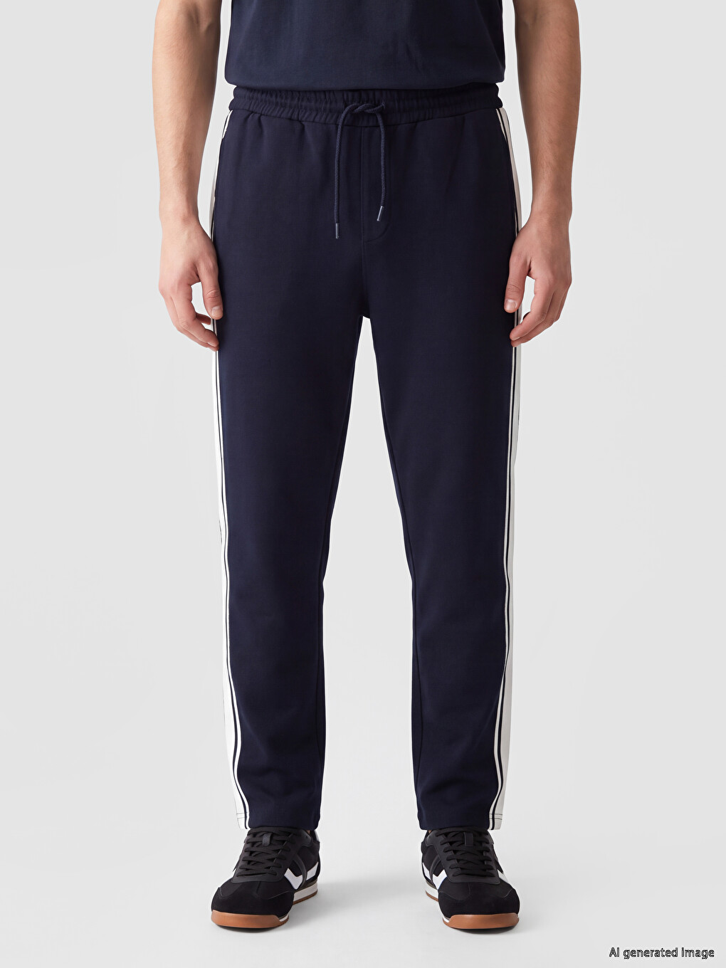 Regular Fit Sides Striped Men's Sweatpants-1