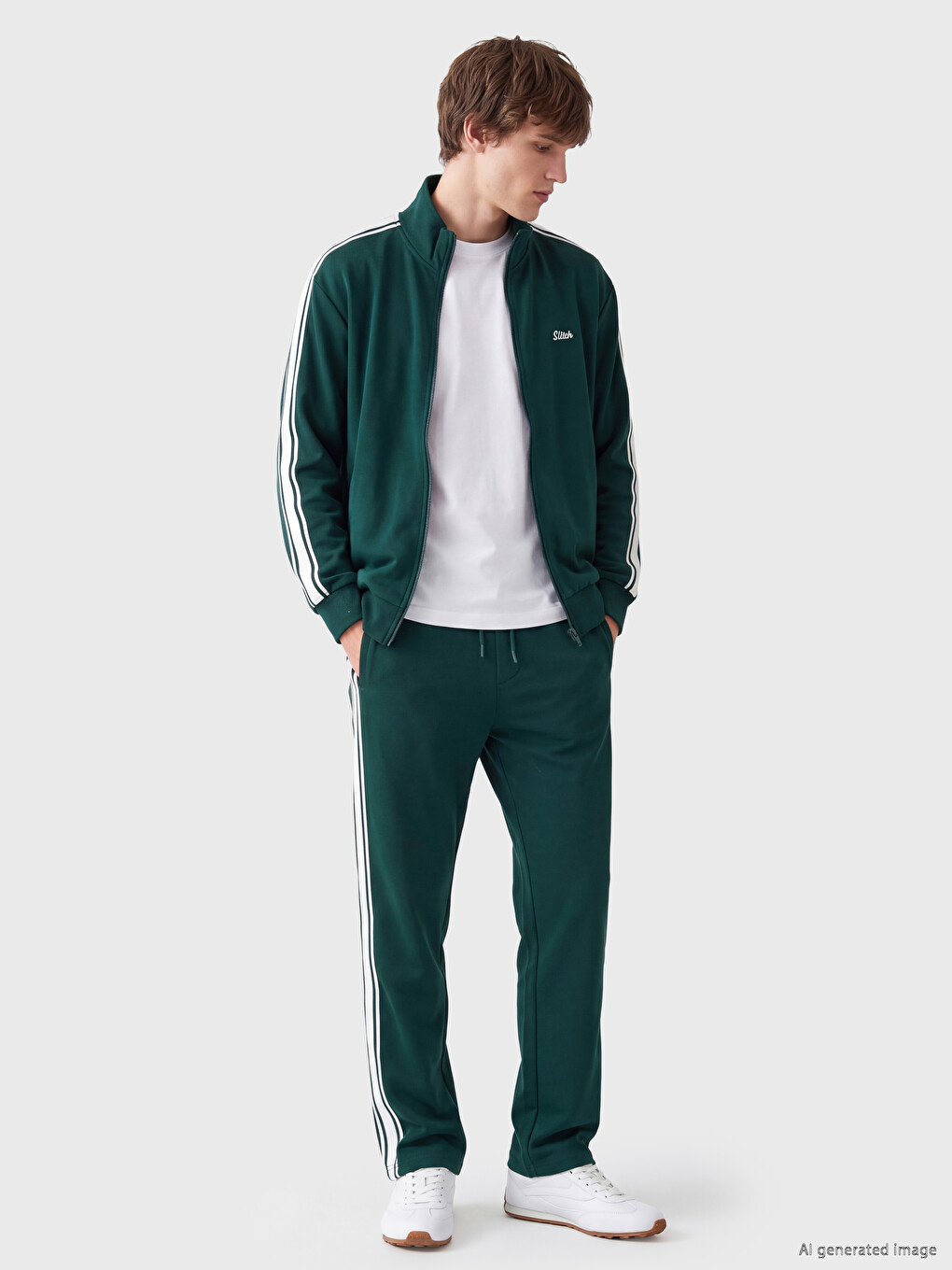 Regular Fit Sides Striped Men's Sweatpants-1