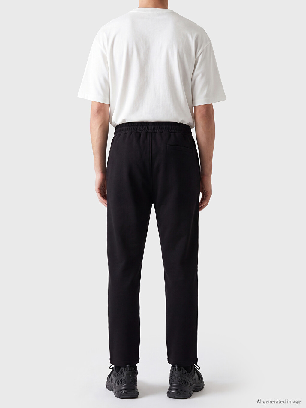 Siyah Regular Fit Erkek Eşofman Altı-3