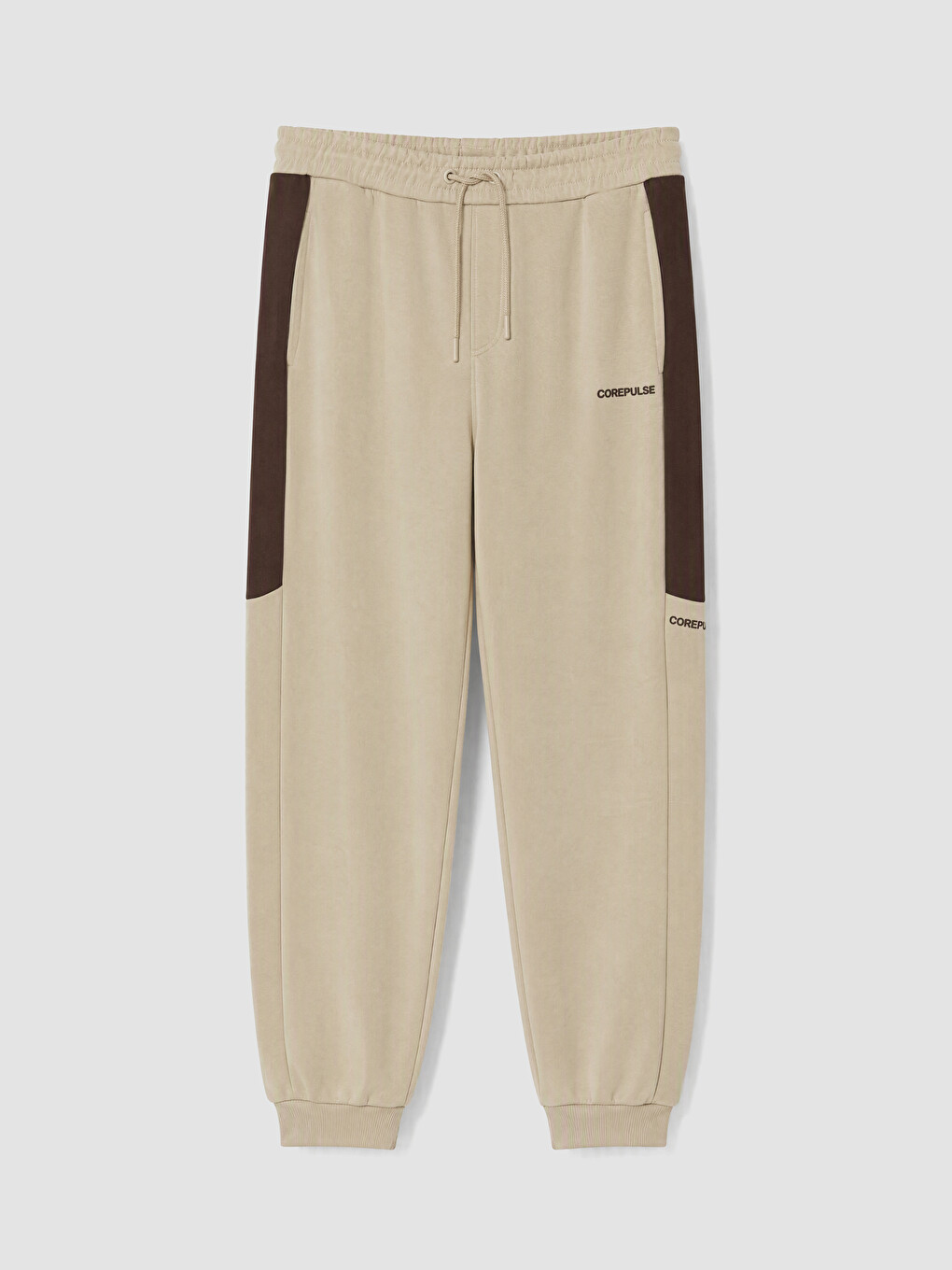 Man Beige Jogger Sweatpants