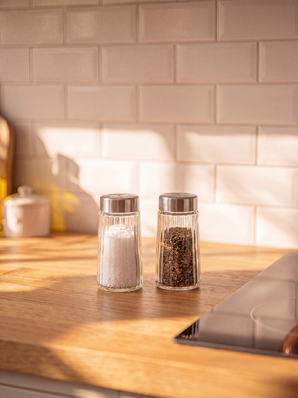 2 Pack Glass Salt Shaker Pepper Shaker