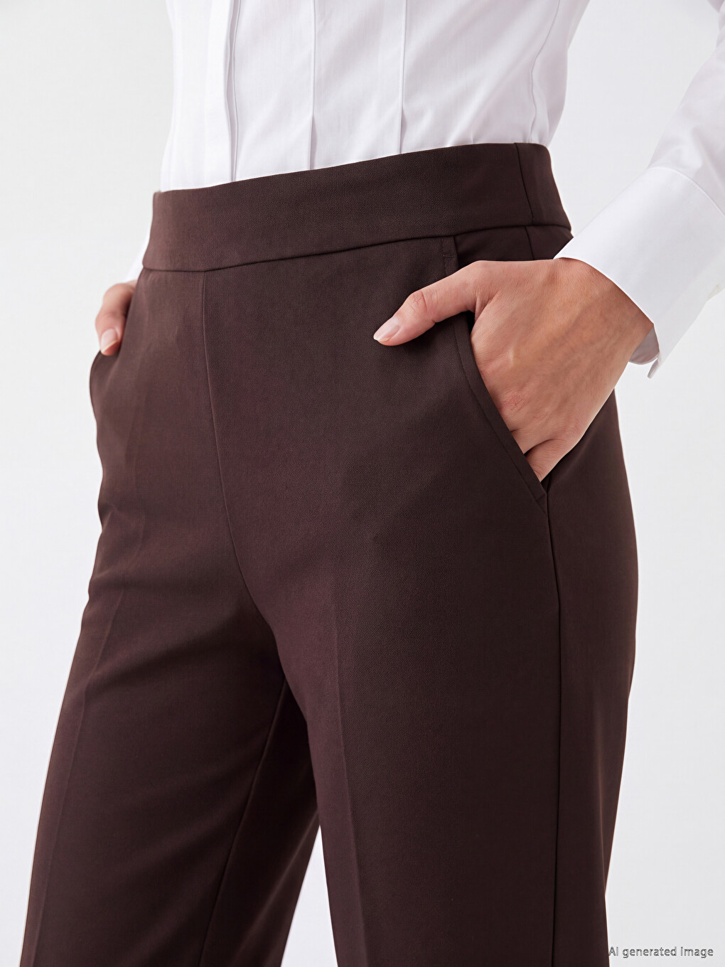Pantalone Sa Elastičnim Strukom I Širokim Nogavicama Za Žene-2