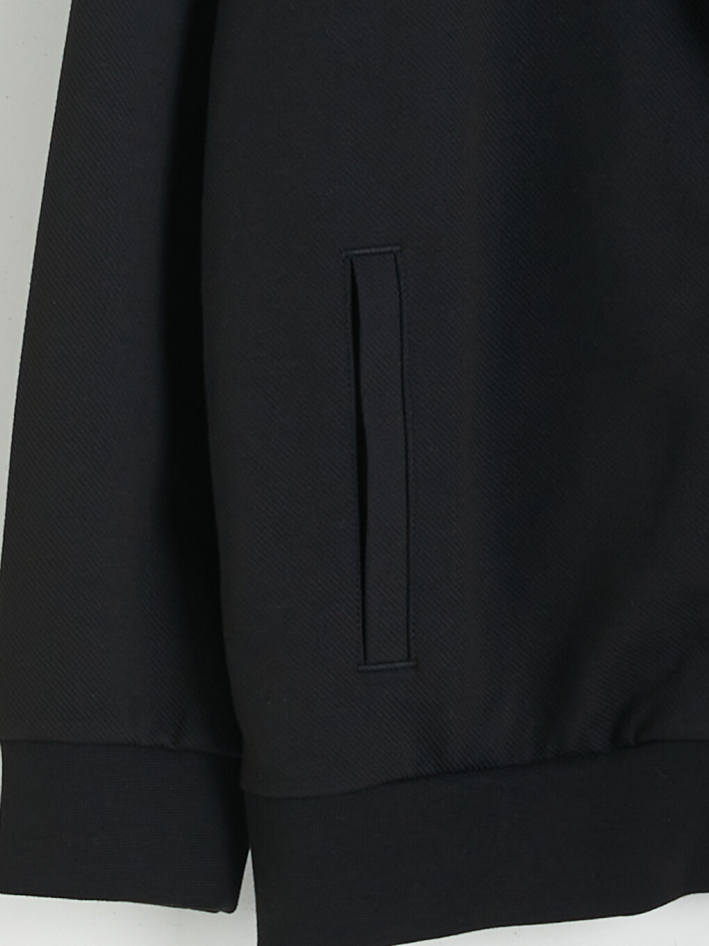 Siyah Dik Yaka Erkek Fermuarlı Sweatshirt-2