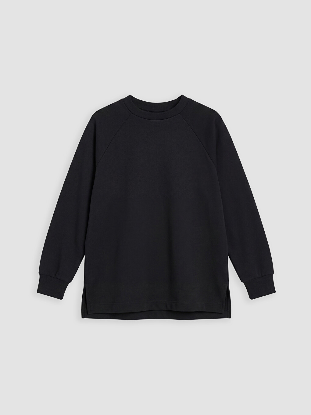 Siyah Soft Touch Oversize Kadın Sweatshirt Tunik-4
