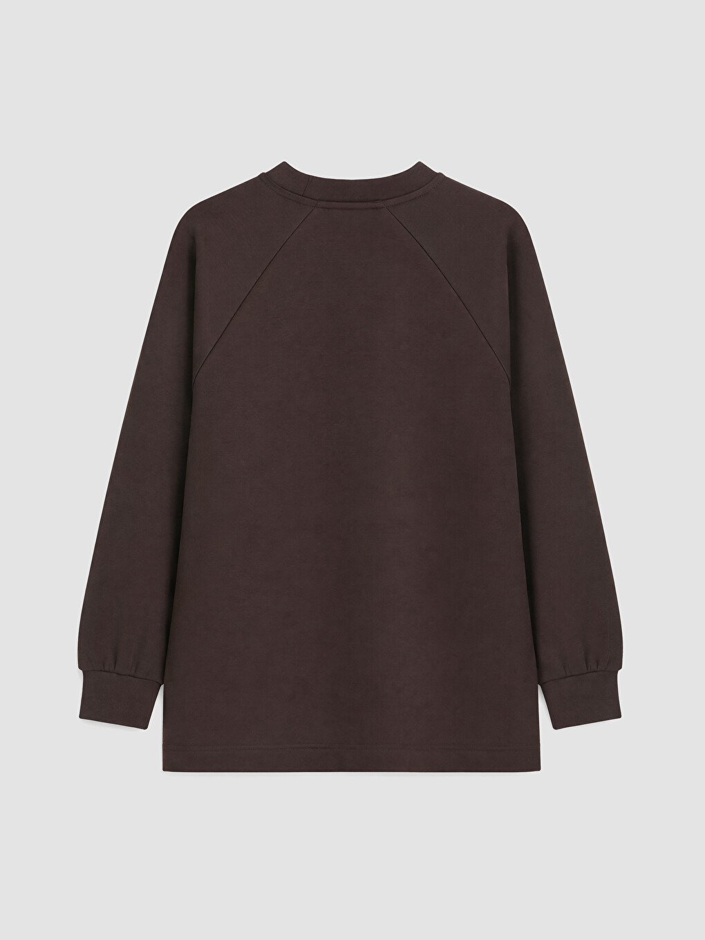 Kahverengi Soft Touch Oversize Kadın Sweatshirt Tunik-5