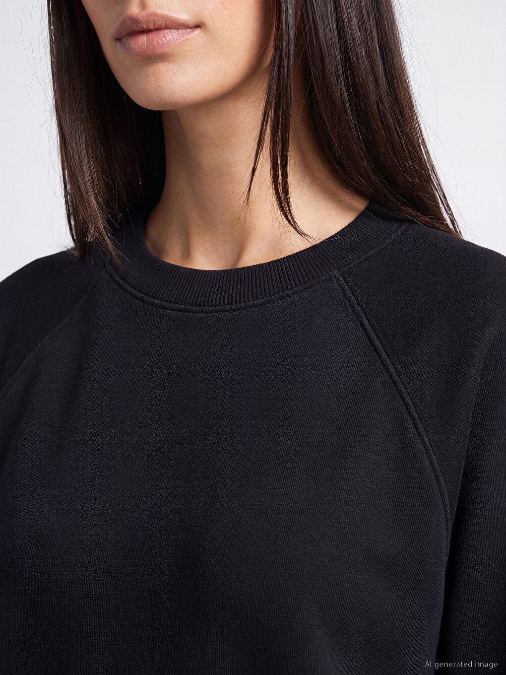 Siyah Soft Touch Oversize Kadın Sweatshirt Tunik-2