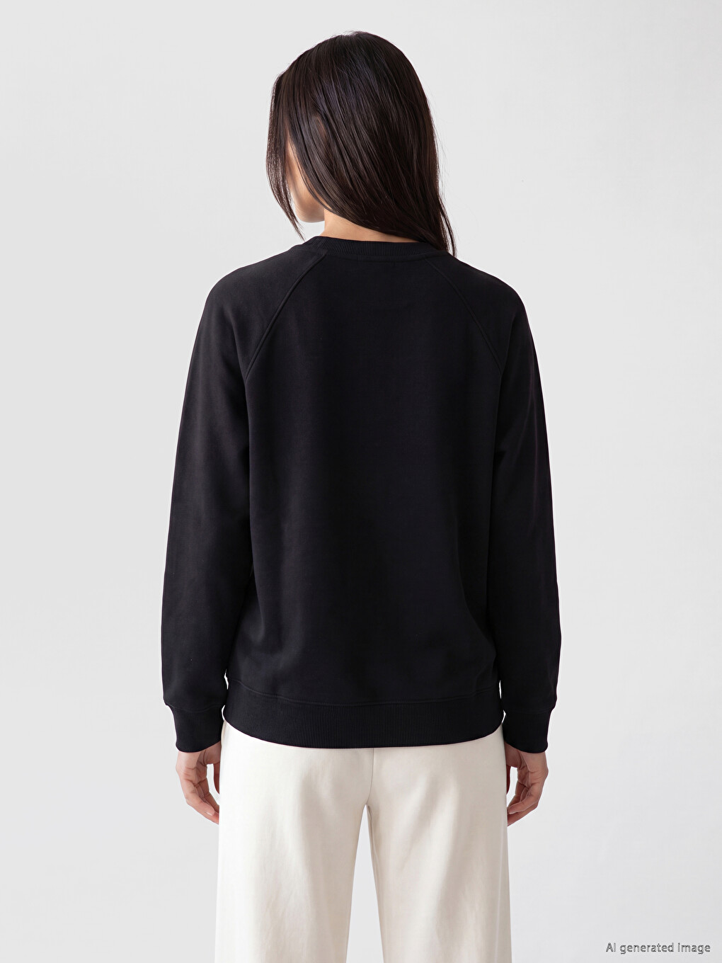 Siyah Soft Touch Oversize Kadın Sweatshirt Tunik-3