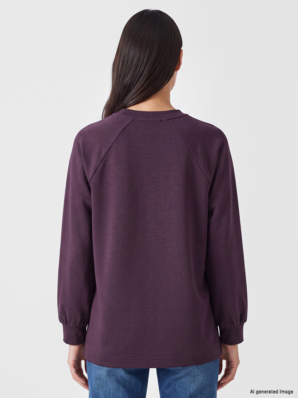 Mürdüm Soft Touch Oversize Kadın Sweatshirt Tunik-3