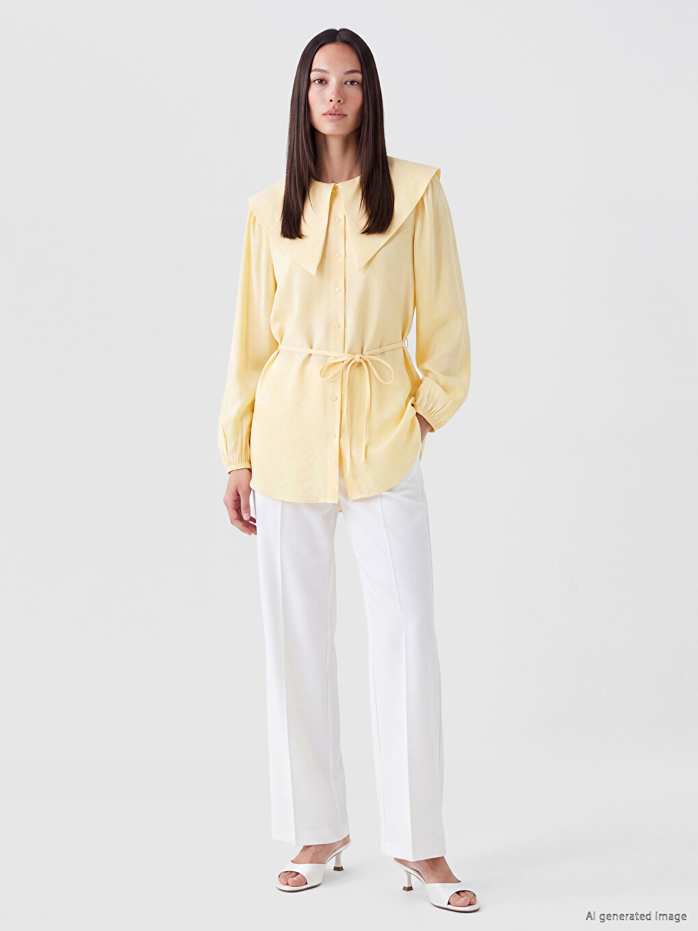 Peter Pan Collar Modal Blend Women's Shirt Tunic-1